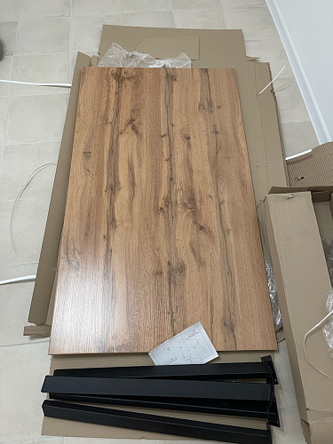 Стол Тринити Лофт 120 32 мм дуб галифакс табако / черный матовый фото покупателя 192