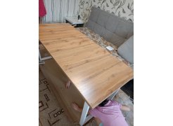 Деревянный стол Лота Лофт 120(160)х75 черный матовый / бетон светлый фото покупателя 452