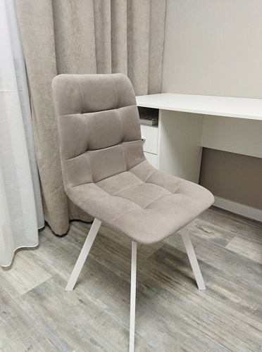 Стул на металлокаркасе Чилли К светло-серый велюр / черный каркас фото покупателя 683