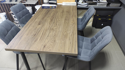 Стул на металлокаркасе Челси морская волна / черный фото покупателя 170