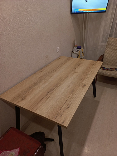 Стол Тринити Лофт 120 32 мм бетон / черный матовый фото покупателя 630