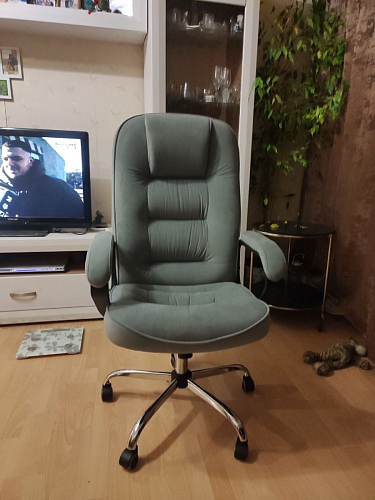 Компьютерное кресло СН9944 22 черный / хром фото покупателя 3