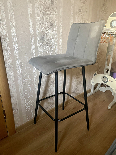 Полубарный стул Bari/Бари серый велюр фото покупателя 25