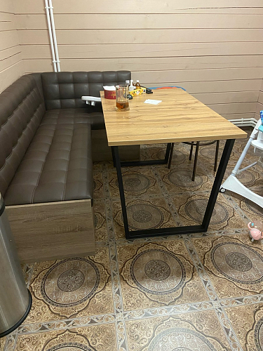 Деревянный стол Лота Лофт 120x75 дуб крафт табачный / черный матовый фото покупателя 90