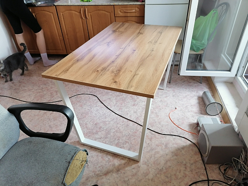 Деревянный стол Лота Лофт 140х80 черный матовый / бетон светлый фото покупателя 51