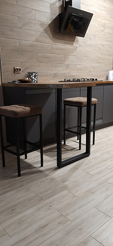 Барный стул Лофт микровелюр катания блэк / черный матовый фото покупателя 14