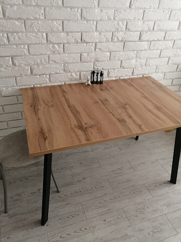 Стол раскладной Колон Лофт 120 32 мм дуб галифакс табако / черный матовый фото покупателя 26