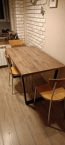 Стол Эльпатия 130 дуб велингтон / черный матовый фото покупателя 21