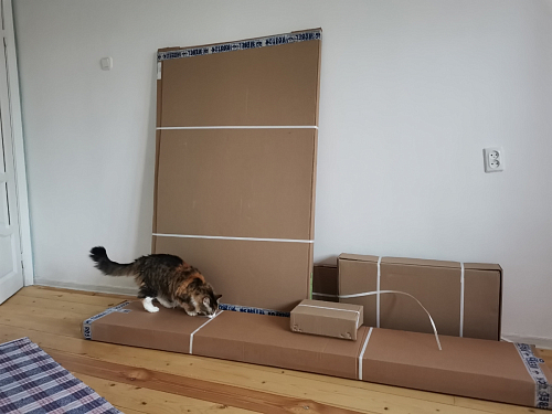 Двуспальная кровать Клауд 160х200 парящая дуб крафт золотой / антрацит фото покупателя 126