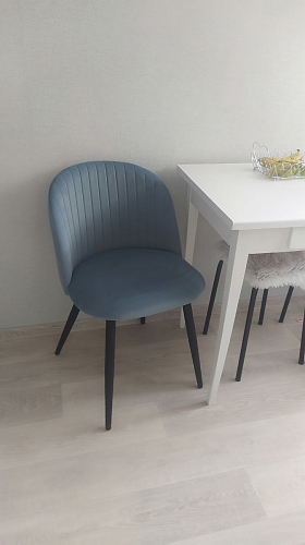 Стул на металлокаркасе Gabi 1 light blue / black / gold фото покупателя 694