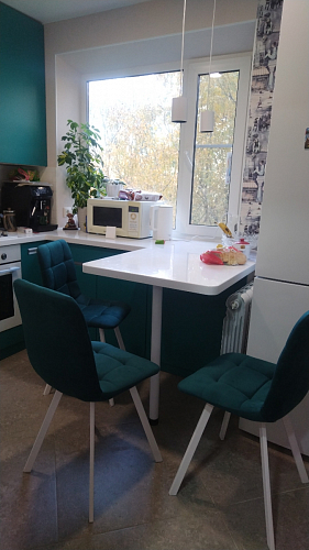 Стул на металлокаркасе Чилли К черный / зеленый фото покупателя 426