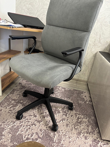 Компьютерное кресло Benefit/Бенефит флок серый 29 фото покупателя 69