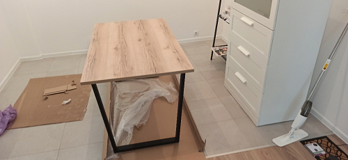 Стол Лота Лофт 140 25 мм черный матовый / дуб вотан фото покупателя 460