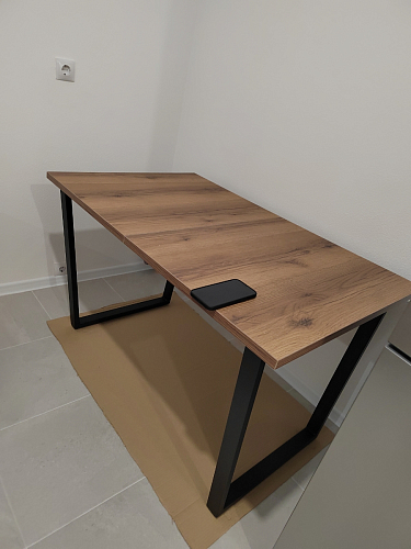 Стол Лота Лофт 140 25 мм черный матовый / дуб вотан фото покупателя 901