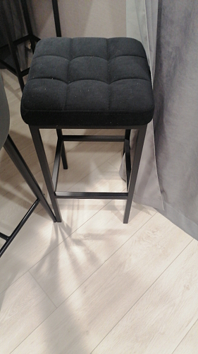 Барный стул Лофт микровелюр катания блэк / черный матовый фото покупателя 53