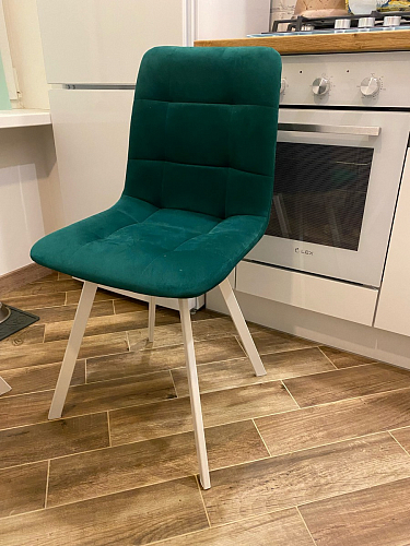 Стул на металлокаркасе Чилли К светло-серый велюр / черный каркас фото покупателя 918