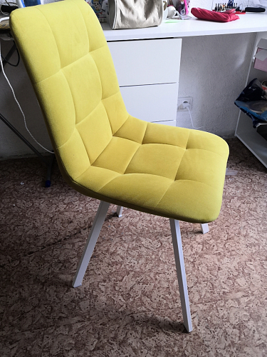 Стул на металлокаркасе Чилли К светло-серый велюр / черный каркас фото покупателя 846