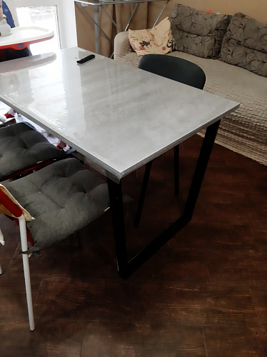 Деревянный стол Лота Лофт 140х80 черный матовый / бетон светлый фото покупателя 555