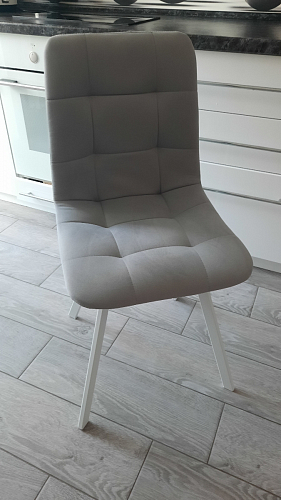 Стул на металлокаркасе Чилли синяя ткань / белый фото покупателя 808