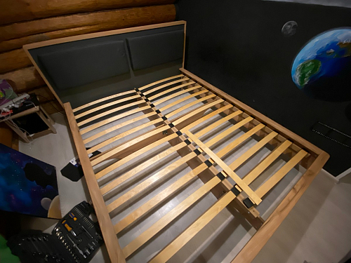 Двуспальная кровать Клауд 160х200 парящая дуб крафт золотой / антрацит фото покупателя 522