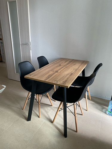 Стол Тринити Лофт 120 32 мм дуб галифакс табако / черный матовый фото покупателя 246