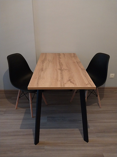 Стол Тринити Лофт 120 32 мм дуб галифакс табако / черный матовый фото покупателя 237