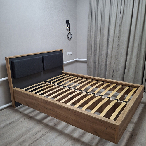 Двуспальная кровать Клауд 160х200 парящая дуб крафт золотой / антрацит фото покупателя 333