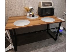 Деревянный стол Лота Лофт 120(160)х75 черный матовый / бетон светлый фото покупателя 2