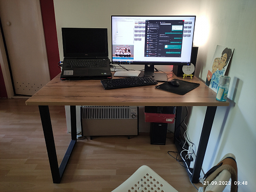 Деревянный стол Лота Лофт 140х80 черный матовый / бетон светлый фото покупателя 816