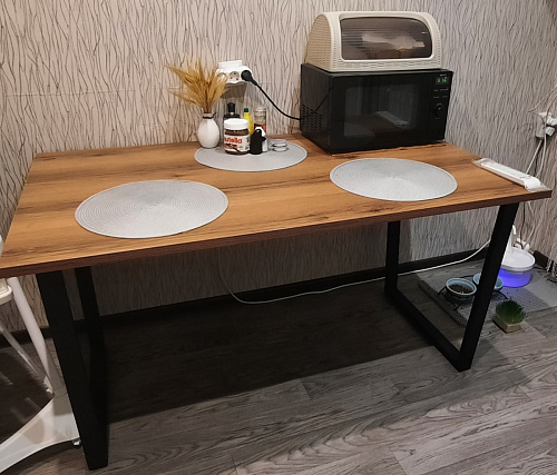 Стол раскладной Лота Лофт 120 25 мм юта / черный матовый фото покупателя 2