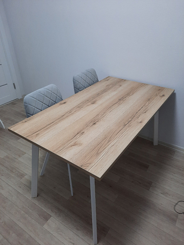 Стол Тринити Лофт 140 25 мм дуб делано темный / белый фото покупателя 111