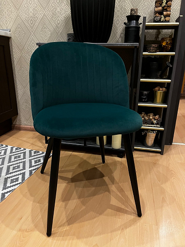 Стул на металлокаркасе Gabi 1 light blue / black / gold фото покупателя 775