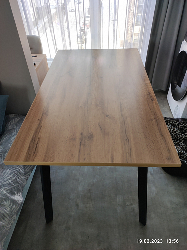 Стол Тринити Лофт 120 32 мм дуб галифакс табако / черный матовый фото покупателя 381