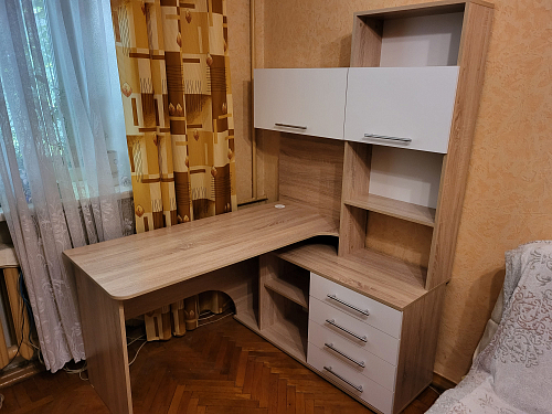 Компьютерный стол КСТ-14.1Л левый дуб сонома / белый фото покупателя 6