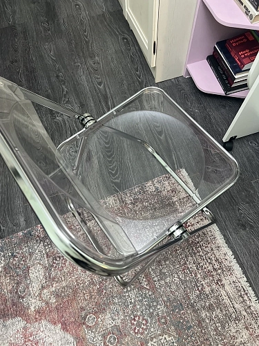 Пластиковый стул Fold складной clear gray-blue фото покупателя 12