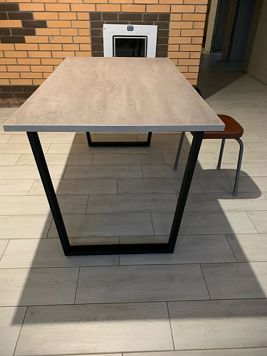 Стол Лота Лофт 140 25 мм черный матовый / бетон фото покупателя 421