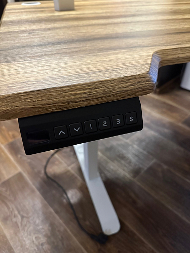 Компьютерный стол Маркос с механизмом подъема 120х75х75 черный / кантри орех фото покупателя 32