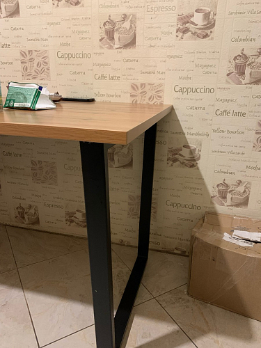 Деревянный стол Лота Лофт 140х80 черный матовый / бетон светлый фото покупателя 879