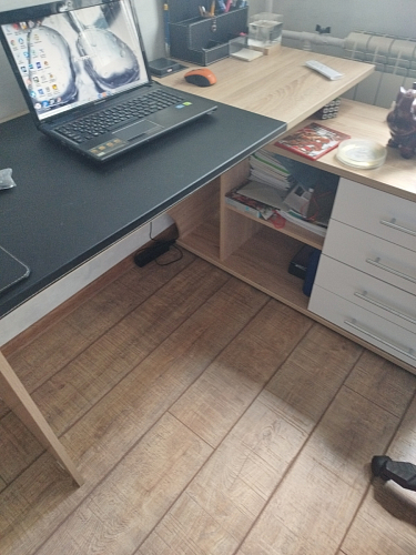 Компьютерный стол КСТ-109П правый дуб сонома / белый фото покупателя 49