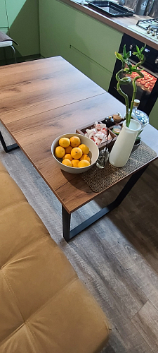 Стол Лота Лофт 140 25 мм черный матовый / дуб вотан фото покупателя 352