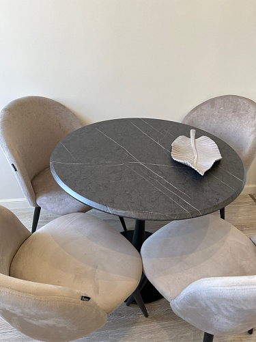 Стол Тулип 90х73 белый мрамор / золото фото покупателя 26