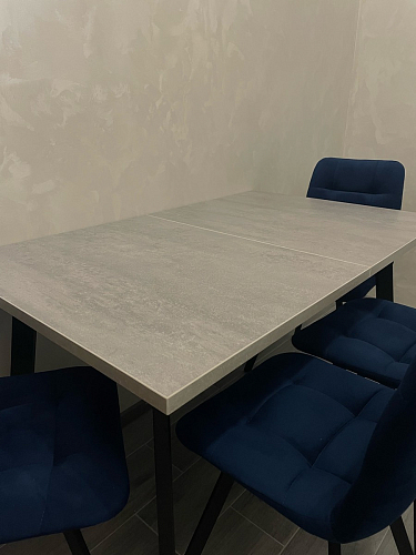 Стул на металлокаркасе Чилли синяя ткань / белый фото покупателя 1123