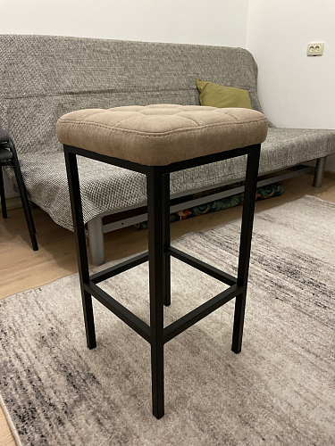 Барный стул Лофт ткань канди крем / черный матовый фото покупателя 120