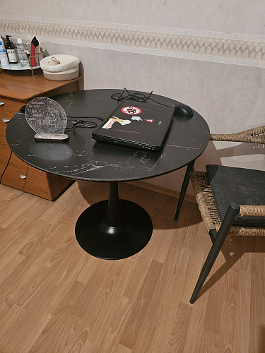 Стол Тулип 90х73 белый мрамор / золото фото покупателя 71