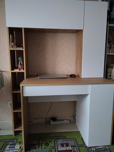 Письменный стол Комфорт 12.71 дуб золотой craft / белая аляска фото покупателя 124