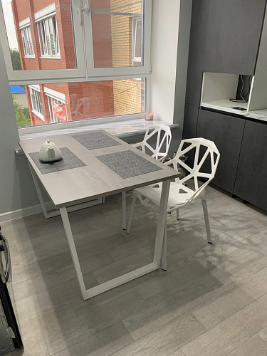 Деревянный стол Лота Лофт 140х80 черный матовый / бетон светлый фото покупателя 303