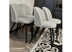 Стул на металлокаркасе Gabi 1 бежевый / черный с серебряными наконечниками фото покупателя 516