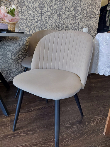 Стул на металлокаркасе Gabi dark beige / black / silver фото покупателя 205