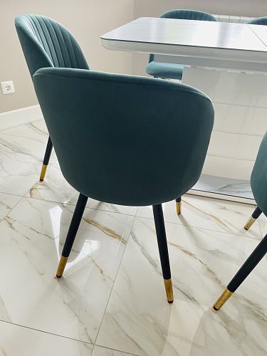 Стул на металлокаркасе Gabi 1 light purple / black / gold фото покупателя 146