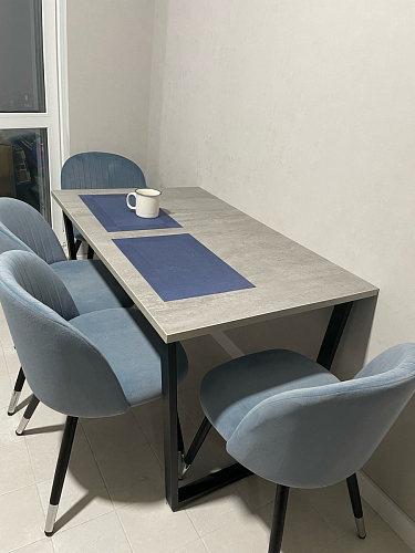 Стол Лота Лофт 140 25 мм черный матовый / бетон фото покупателя 628